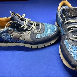 A.S.98 Blue sequined detailedSneakers